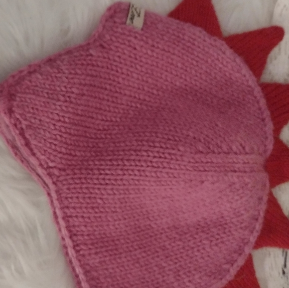BORN TO LOVE Lined Pink Red Wool Winter Girls Hat Nepal - Picture 2 of 5